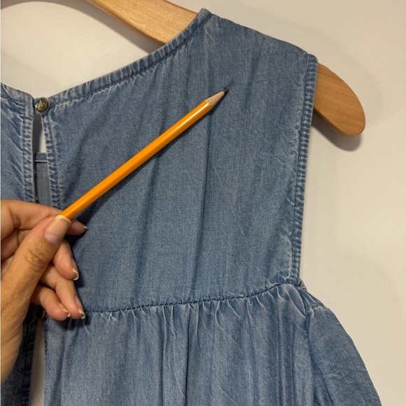 Zara Women's Blue Chambray Cold Shoulder Pockets Tunic Dress Romper Size M - Picture 10 of 11